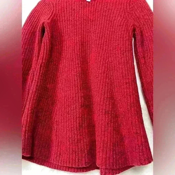 Athleta Sierra Red Black Wool Blend Crewneck  Preppy Small Sweater Knit Women - Picture 3 of 9